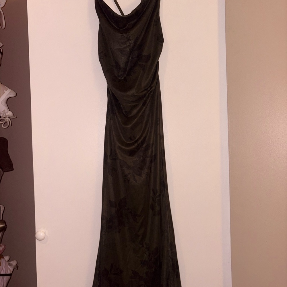 ROMWE Black Cowl Neck Slip Maxi Dress